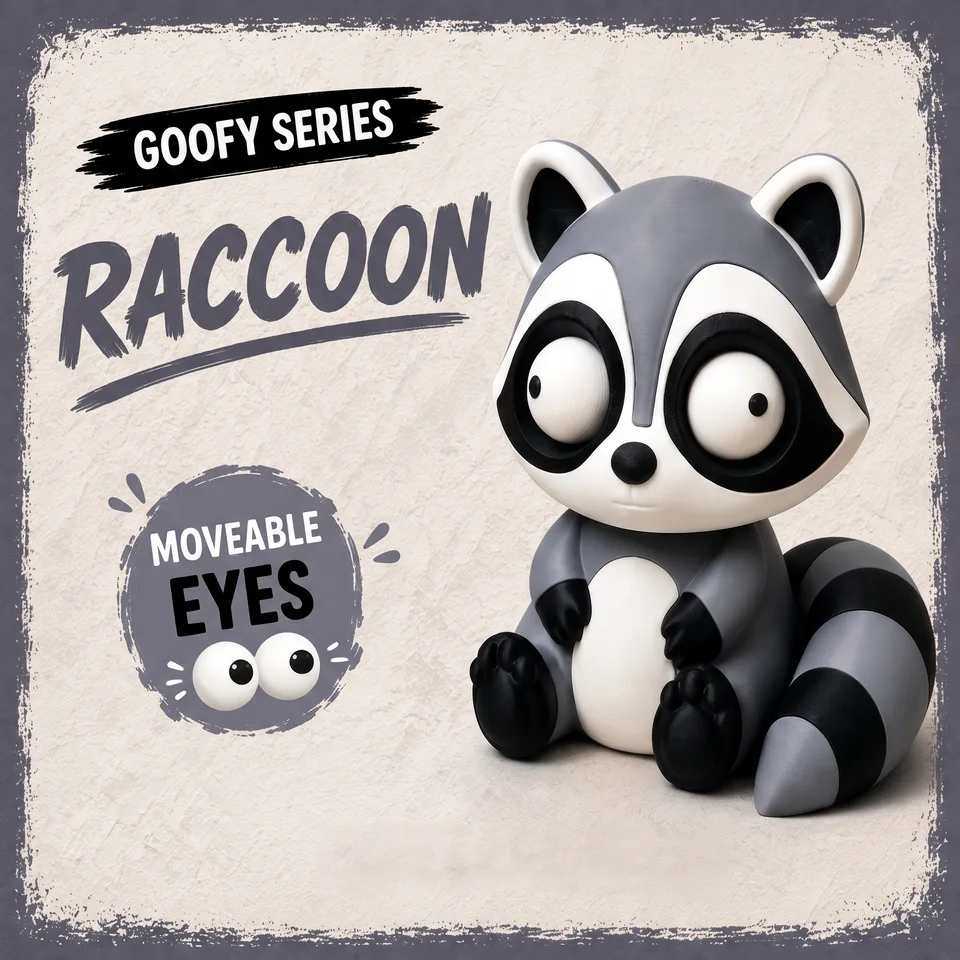Goofy Rakun - Gözleri Hareketli Şirin Model