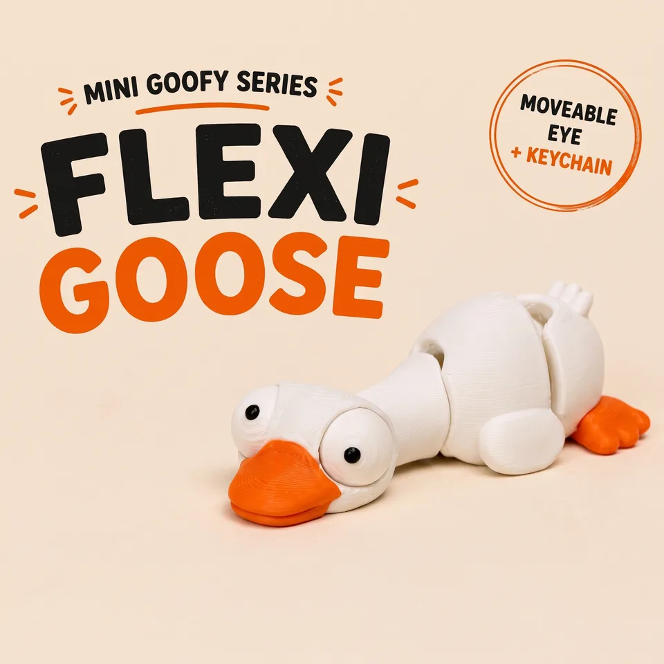 Mini Goofy Flexi Kaz - Gözleri Hareketli Esnek Model