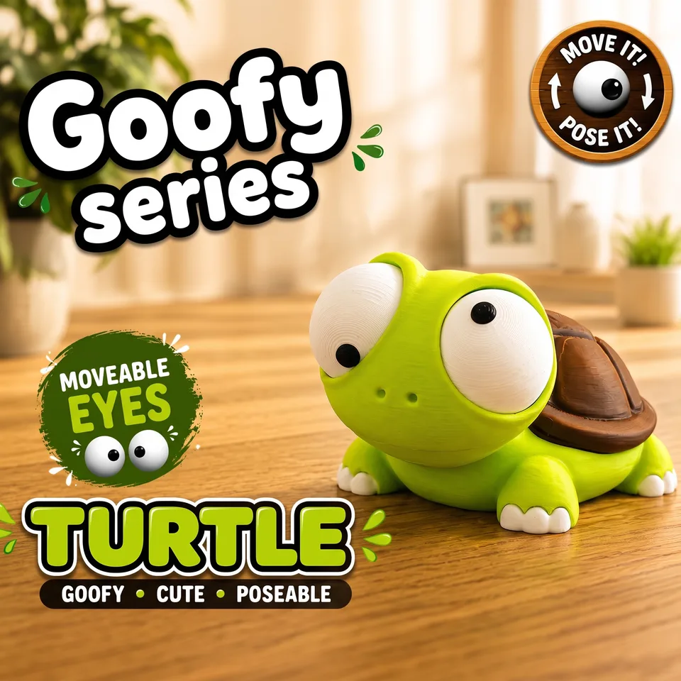 Goofy Kaplumbağa - Gözleri Hareketli Şirin Model