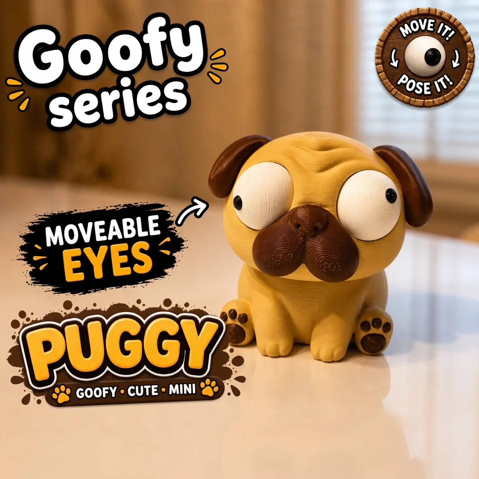 Goofy Pug - Gözleri Hareketli Şirin Model