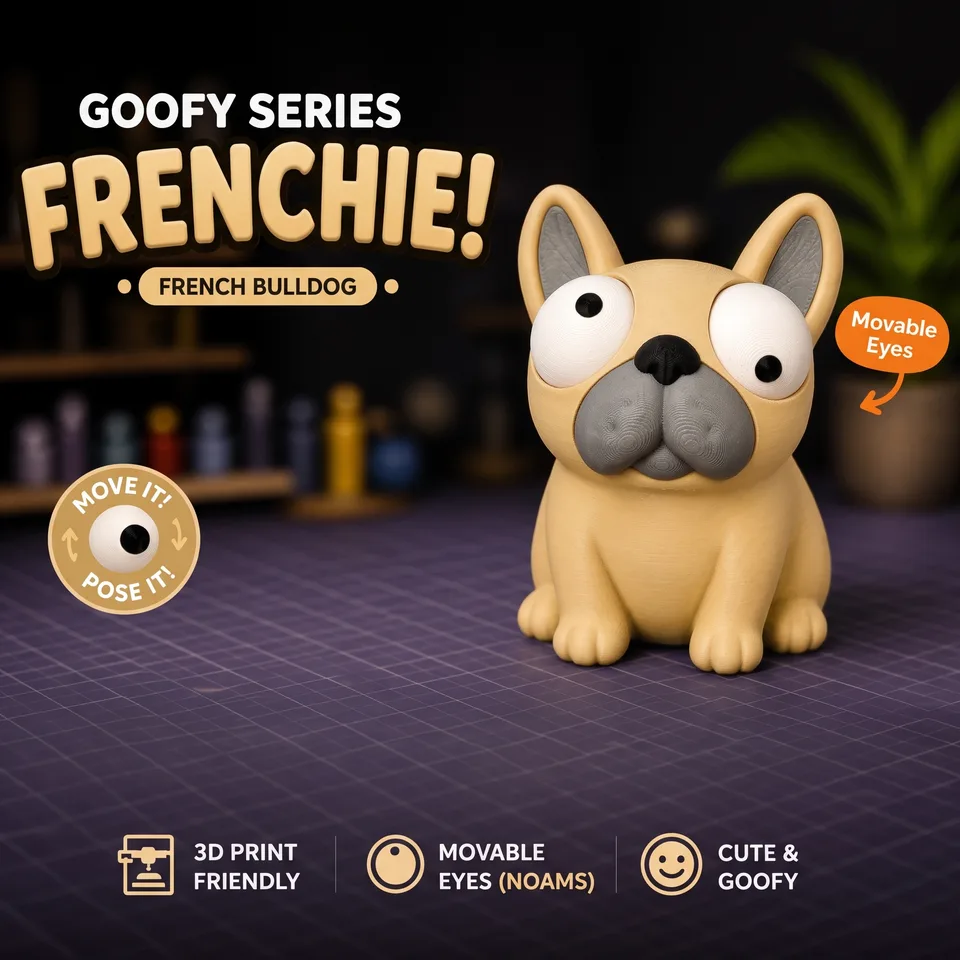 Goofy Fransız Bulldog - Gözleri Hareketli Şirin Model