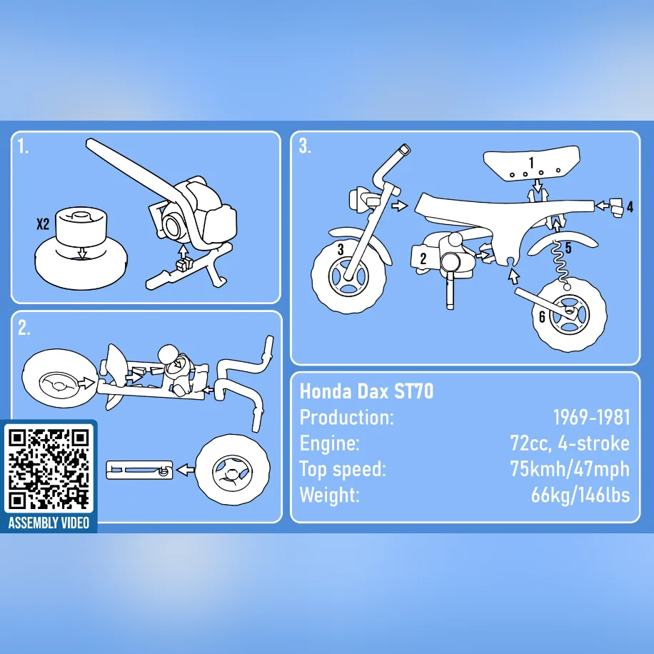 Kit Card Honda Dax ST70 1:20 Model