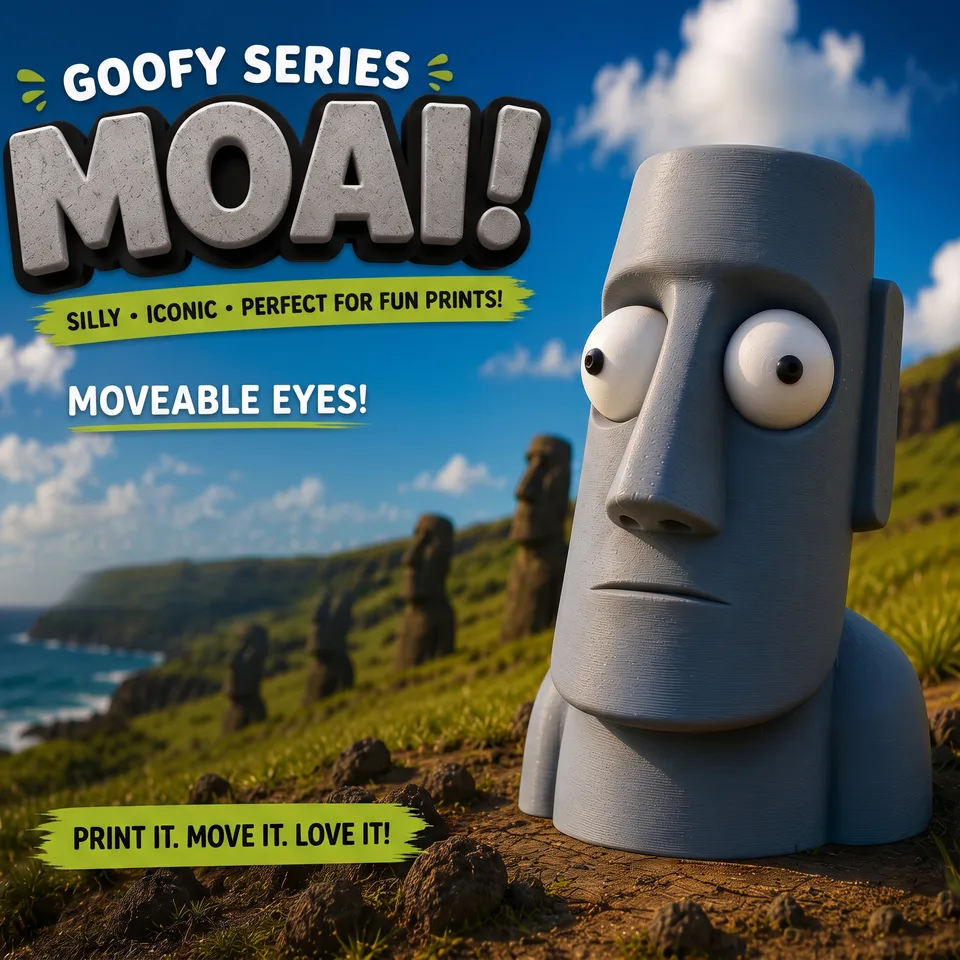 Goofy Moai Heykeli - Gözleri Hareketli Şirin Model