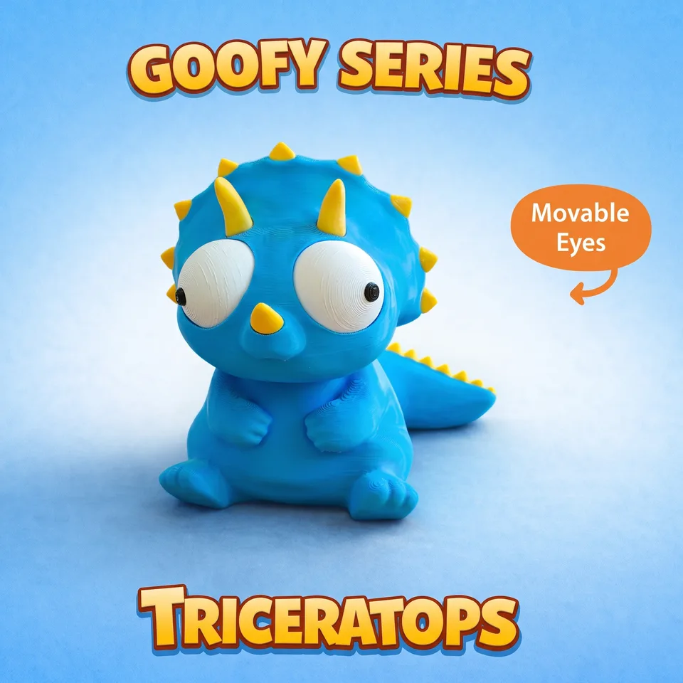 Goofy Triceratops - Gözleri Hareketli Şirin Model