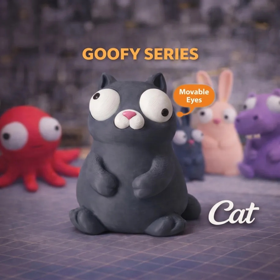 Goofy Kedi - Gözleri Hareketli Şirin Model