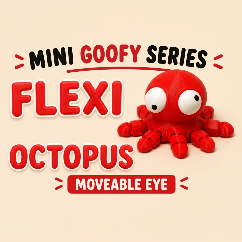 Mini Goofy Flexi Ahtapot - Gözleri Hareketli Esnek Model