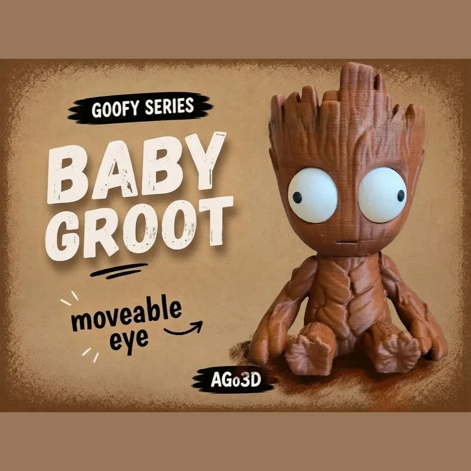 Goofy Baby Groot - Gözleri Hareketli Şirin Model